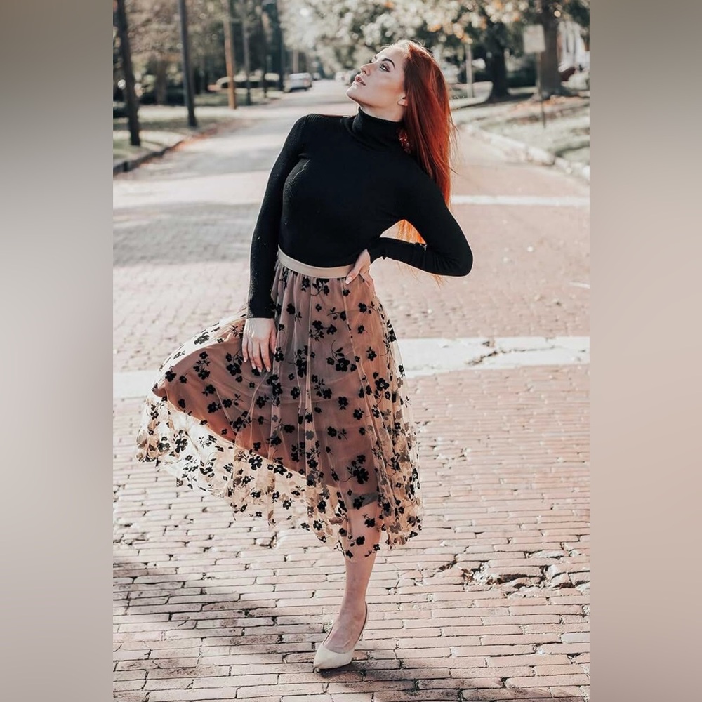 Mesh Midi Skirt